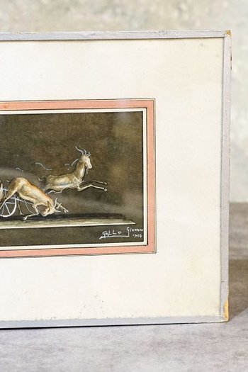 Giovanni Gallo Watercolor 1954 Cupid on Earth