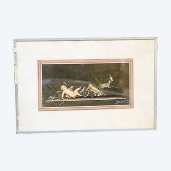 Giovanni Gallo Watercolor 1954 Cupid on Earth