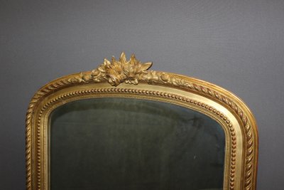 19th-Century Louis XVI Mirror in Gilded Stucco
