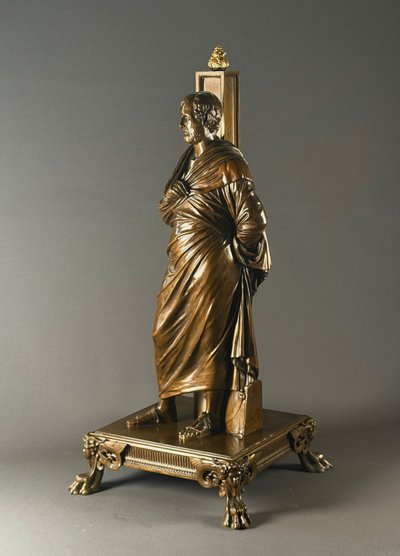 SCULPTURE EN BRONZE À PATINE BRUNE REPRÉSENTANT ARISTIDE. MILIEU DU XIXe SIÈCLE.