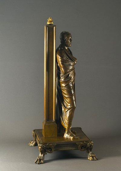 SCULPTURE EN BRONZE À PATINE BRUNE REPRÉSENTANT ARISTIDE. MILIEU DU XIXe SIÈCLE.
