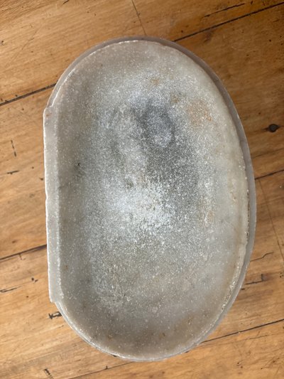Very old small marble holy water font 