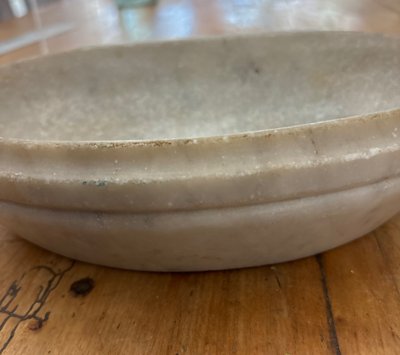 Very old small marble holy water font 