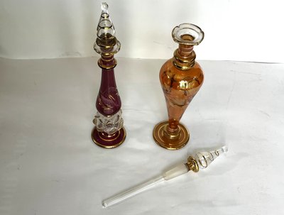 Two 19th-century perfume bottles.