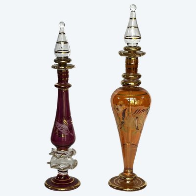 Two 19th-century perfume bottles.