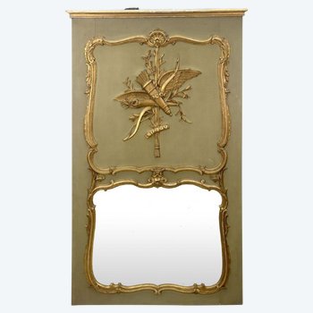 Louis XV Style Golden Lacquered Trumeau 1900s