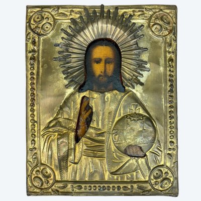 19th-century Russian icon depicting Christ blessing the world 