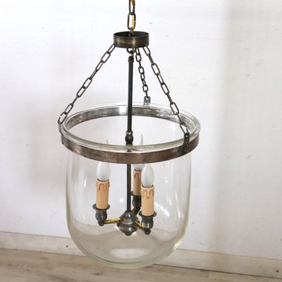 Lanterne en fer et verre soufflé, Italie, début du XXe siècle