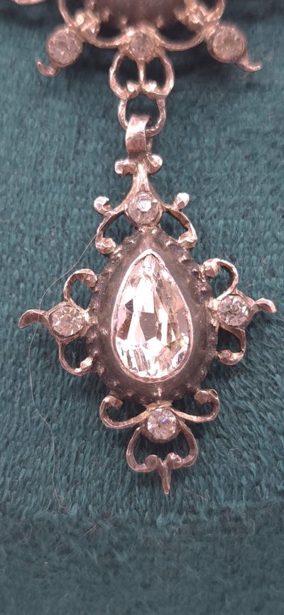 Antikes Collier Viktorianisch Silber & Paste 19. Jahrhundert