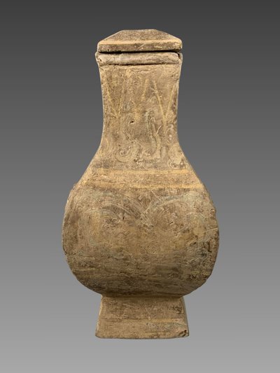 Vase en terre cuite polychrome HU dynastie HAN antérieur (206 BC- 220 AC). Chine antique