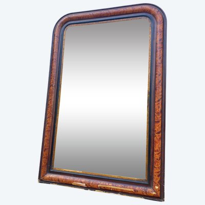 Grande specchio in legno in stile Luigi Filippo, epoca Napoleone III, 70 cm x 110 cm