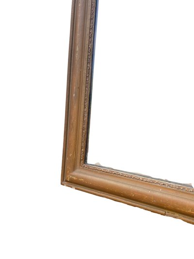 Miroir Louis Philippe en Bois Stuqué et Doré, XIXème, 55cm x 75cm