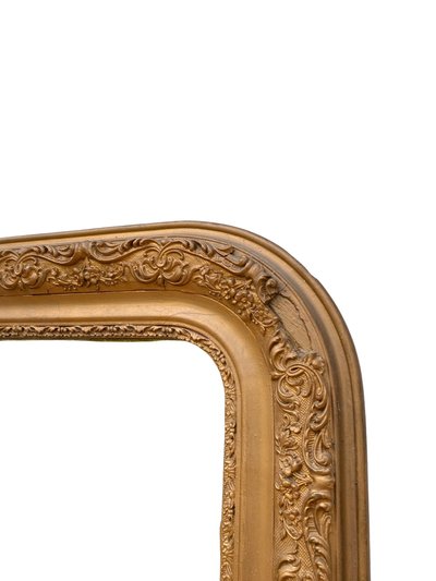 Miroir Louis Philippe en Bois Stuqué et Doré - XIXème - 57cm x 80cm