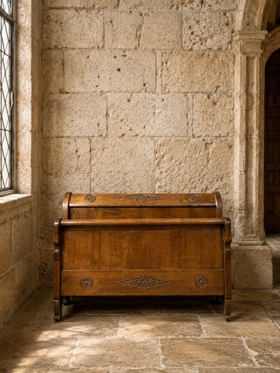 Carved walnut boat-shaped bed – Directoire period, circa 1800