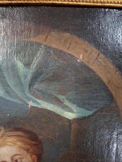 Early 18th-century oil on canvas – Young Woman with a Parrot