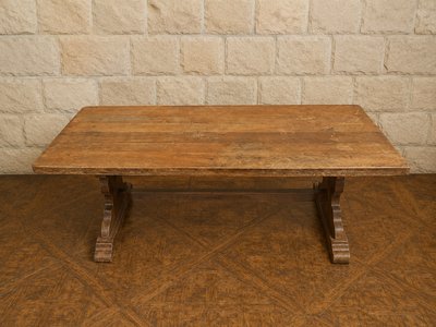 Large solid oak farmhouse table – early 20th century