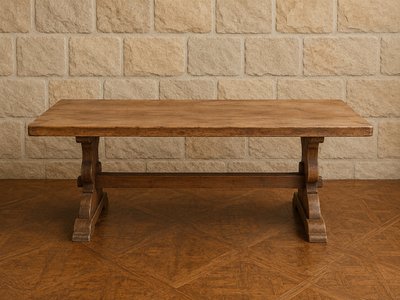 Large solid oak farmhouse table – early 20th century