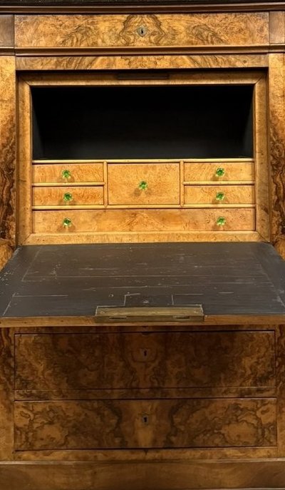 Walnut burl drop-leaf desk – Louis-Philippe period, 19th century