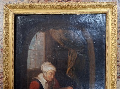 Oil on canvas – Genre scene, 18th century