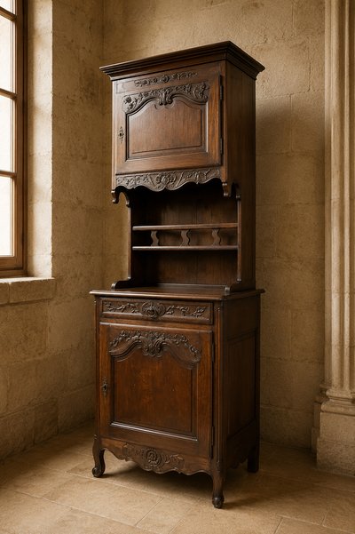 Two-section Louis XV-style sideboard in walnut – 19th century