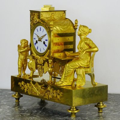 Lucien-François Feuchère (1797-1849) - Pendule d'époque Empire - "SAPHO Guidée par L'Amour"