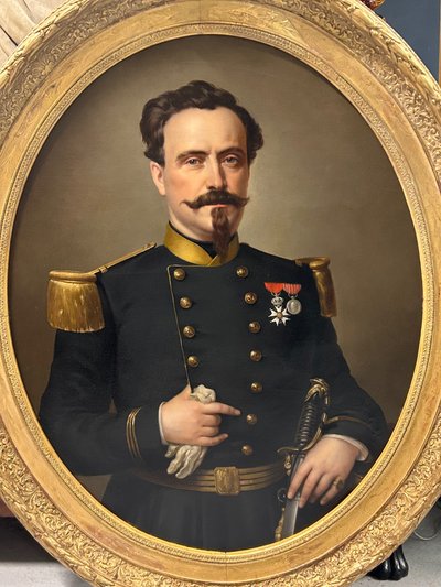 Portrait d’officier militaire à la légion d’honneur du second empire vers 1850 Napoléon III 