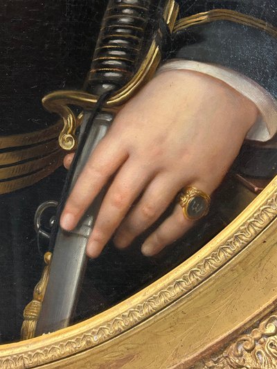 Portrait d’officier militaire à la légion d’honneur du second empire vers 1850 Napoléon III 