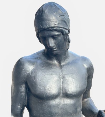 Gladiateur casqué - importante sculpture en fonte d’après l’antique début XXème - Déco jardin 