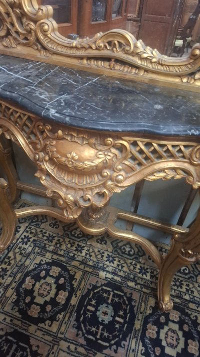 Ensemble miroir et console de style Louis xv