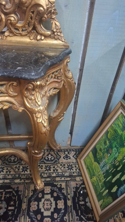 Ensemble miroir et console de style Louis xv