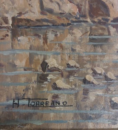 H. Torreano (XXéme siècle) - Saint Jean en Royans - huile sur panneau