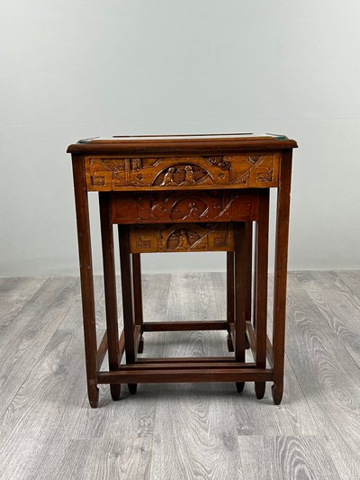 Set Of Three Nesting Tables In The Chinoiserie Style, 20th Century