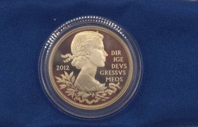 2012 Queen Elizabeth II Diamond Jubilee Five Pound Crown Silver Proof Coin