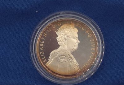2012 Queen Elizabeth II Diamond Jubilee Five Pound Crown Silver Proof Coin