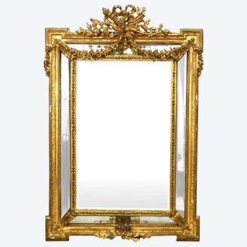 Miroir En Pare-close Bois Et Stuc Doré Style  Louis XVI