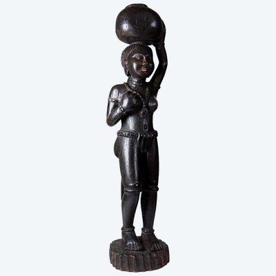 Statuette africaine vintage en bois sculpté Afrique de l'Ouest XXe