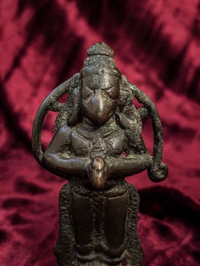 Statuette du dieu Hanuman en bronze, Inde, XVIIIe siècle.