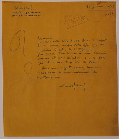 VANEL Charles - (Rennes 1892 - 1989) - Acteur français - 2 lettres autographes signées