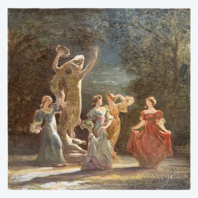 Jules Cheret (1836-1932) - Dipinto *Il genio della danza*, omaggio a Carpeaux