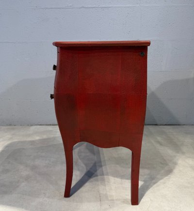  Paire de commodes entièrement gainées de peaux de lézard  Modèle «Saraya»  Éditeur Ginger Brown 