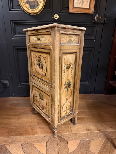 Kleiner Sekretär aus bemaltem Holz im Stil Ludwigs XVI., 19. Jahrhundert