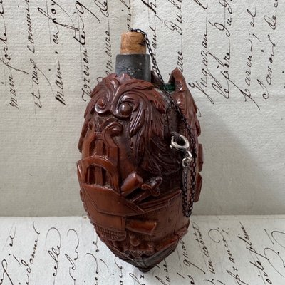 Corozo snuffbox, marine work, musical attributes, early 19th century