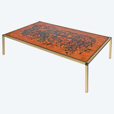 Table basse attribuée à Jean René Talopp à motif Lava datant des années 1970