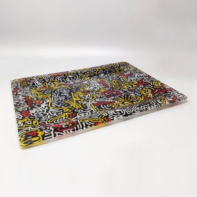 Vassoio da portata in stile Pop Art anni '90 di Keith Haring, prodotto da Café des Arts.