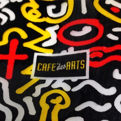 Vassoio da portata in stile Pop Art anni '90 di Keith Haring, prodotto da Café des Arts.