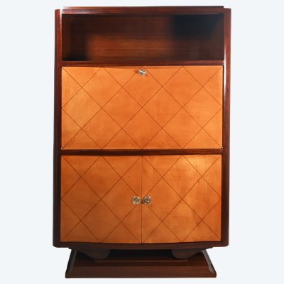 Art Deco period secretary in mahogany and lemonwood