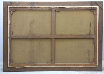 Großes Öl auf Leinwand Stillleben signiert in Collard