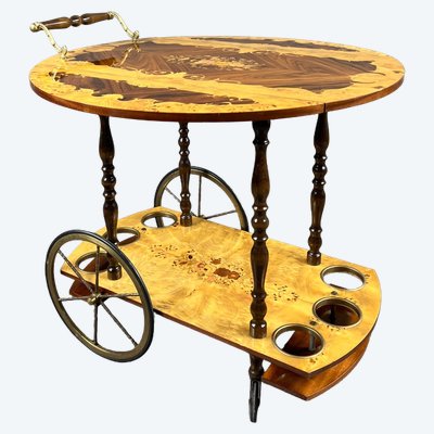 Carrello di servizio intarsiato, XX secolo