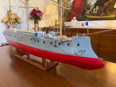Maquette monumentale du cuirassé "FRIEDLAND" – Marine nationale – Pièce de musée – 151 cm
