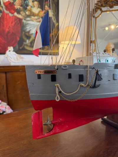 Maquette monumentale du cuirassé "FRIEDLAND" – Marine nationale – Pièce de musée – 151 cm
